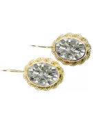 14k żółte złoto Cyrkonia Kolczyki Vintage Biżuteria vec007y